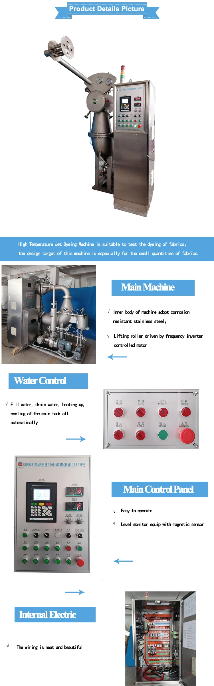 FYI Brand Attractive Price 5KG High Temperature Jet Dyeing Machine QR630-5