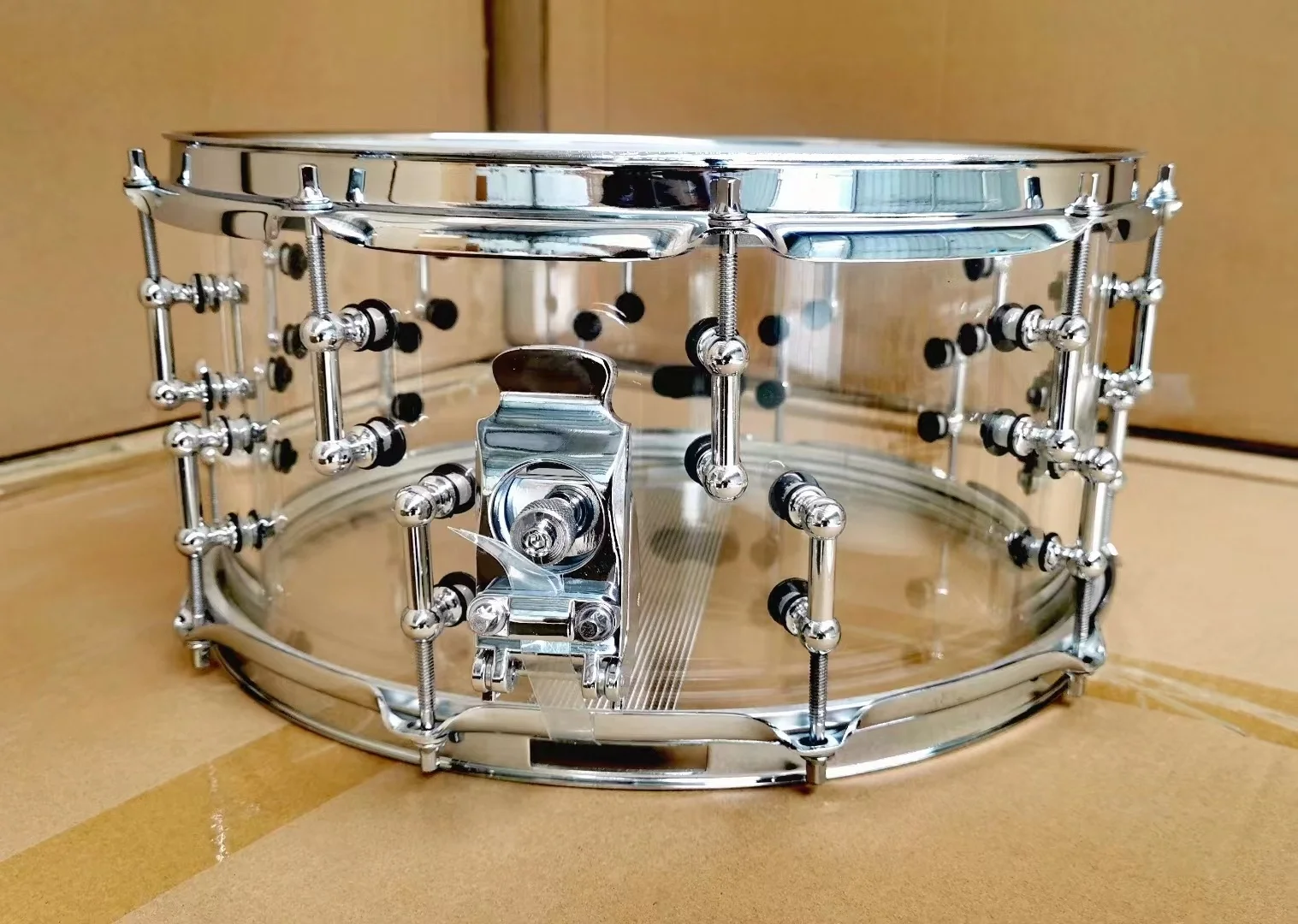 Wholesales Multi-color Transparent Practical 8/10/12/14X5.5 Inch Durable Acrylic Snare Drum