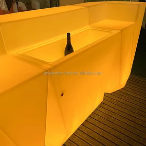 Color Changing LED Bar Counter Furniture Plastic Material for Outdoor Dining Event Wedding Banquet for Night Clubs