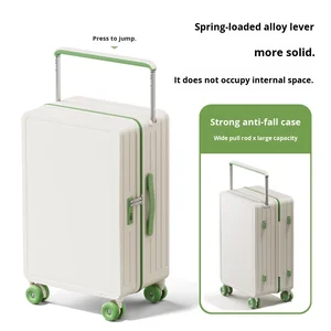 custom logo Lightweight Small Suitcase Wide Handle Universal Wheels Password Lock Polyester USB Interface Mobile Phone Holder for