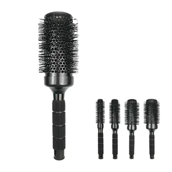 Professional Round Hair Brushes Boar Bristle Detangler Hairbrush for Curly Thick Wet Dry Hair