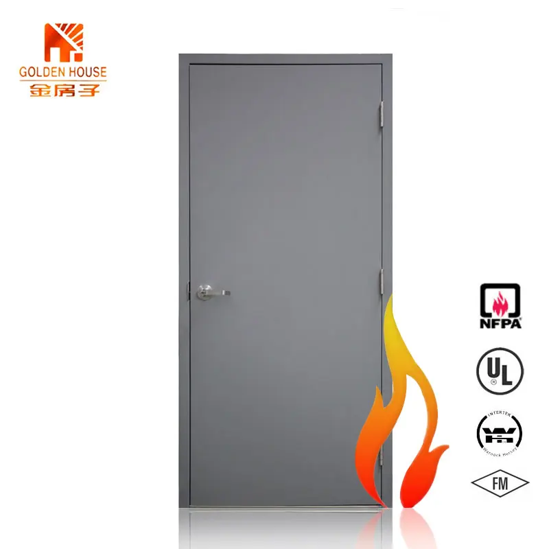 UL Intertek WH Listed Approved 60minute 1 Hours Fireproof Metal Doors Temperature Rise Steel Fire Rated Door