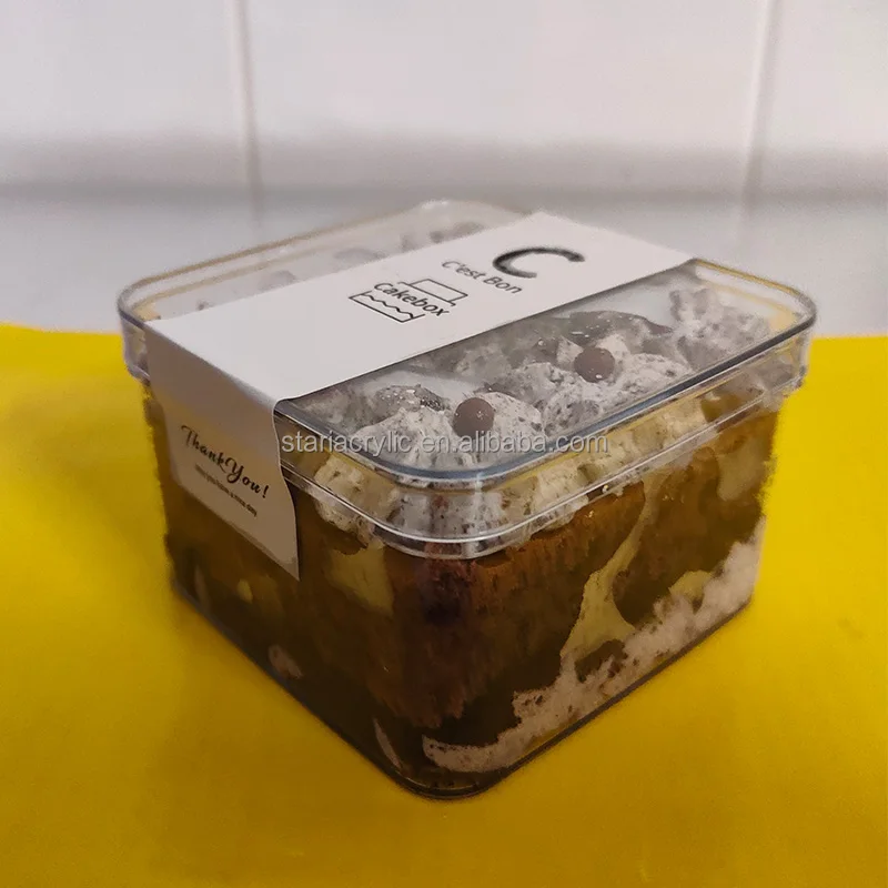 Acrylic Plastic Square Cube Cake Box - Durable & Eco-friendly