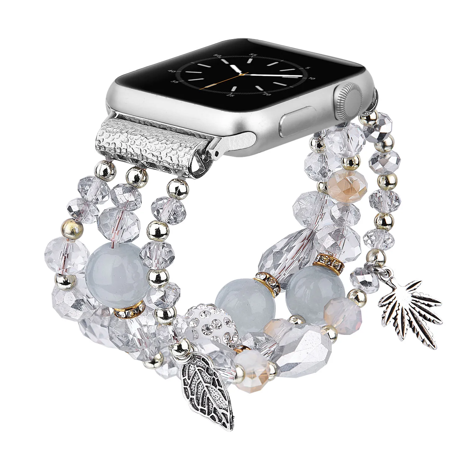 Ремешок полимерный для Apple Watch, браслет ручной работы с индивидуальными бусинами для часов, 38 мм 40 мм 41 мм 42 мм 44 мм 45 мм