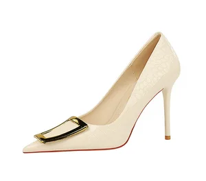 Designer Casual Summer Pumps Sexy Pointed Toe High Heels for Women Trendy Fashion Ankle Shoes for Autumn Winter Weddings PU