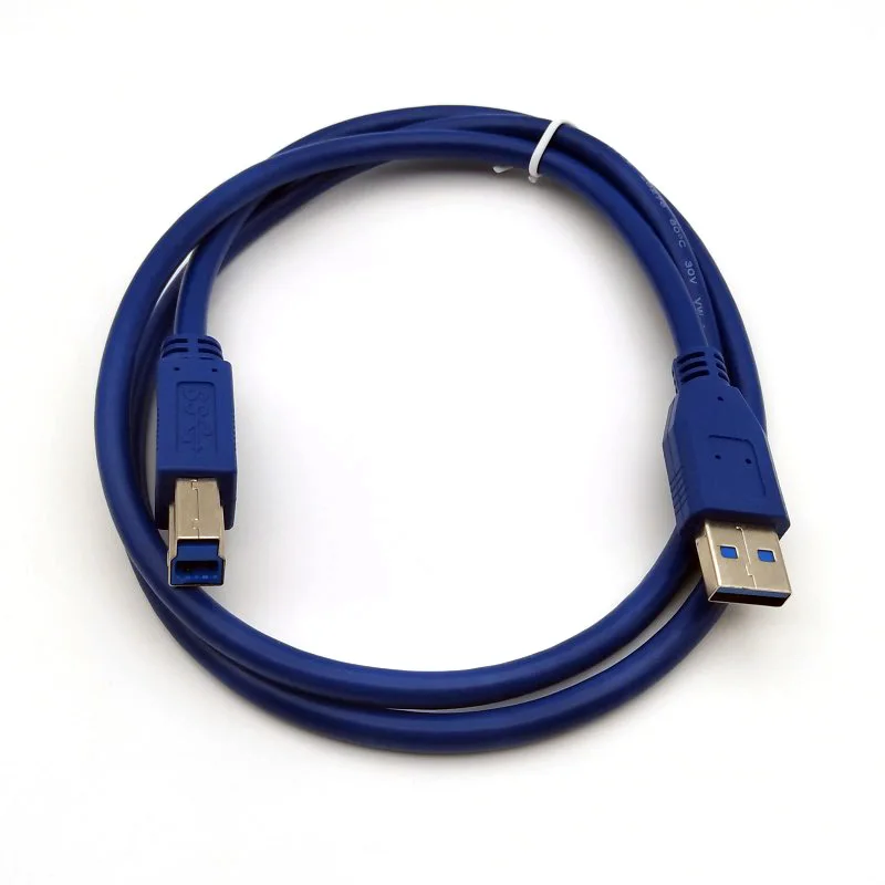 Blue Type A Male to Type B Male Konnekta Cable USB 3.0 Printer/Device Cable Pack of 5 6 Foot