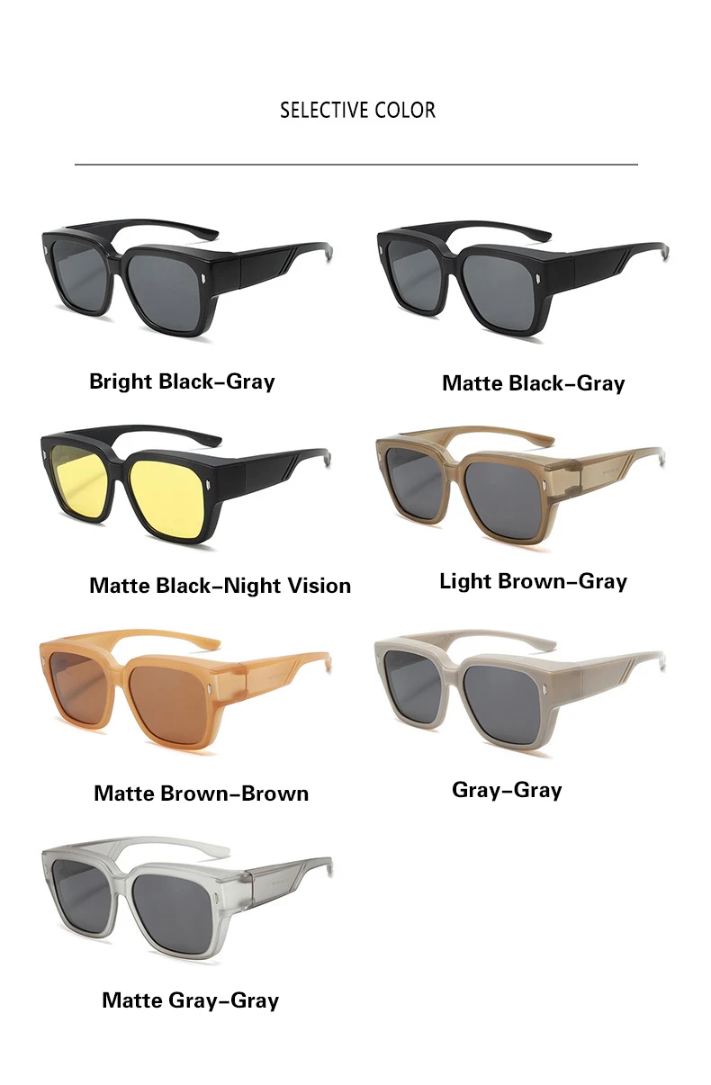 New Fashion TR90 Fit Over Sun Glasses Shades Large Frame  display picture 2