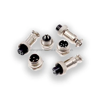 CE RoHS GX12 Nut Type 234567 Pin Male  Female 12mm Circular Aviation Socket Plug Wire Panel Connector with Plastic Cap Lid