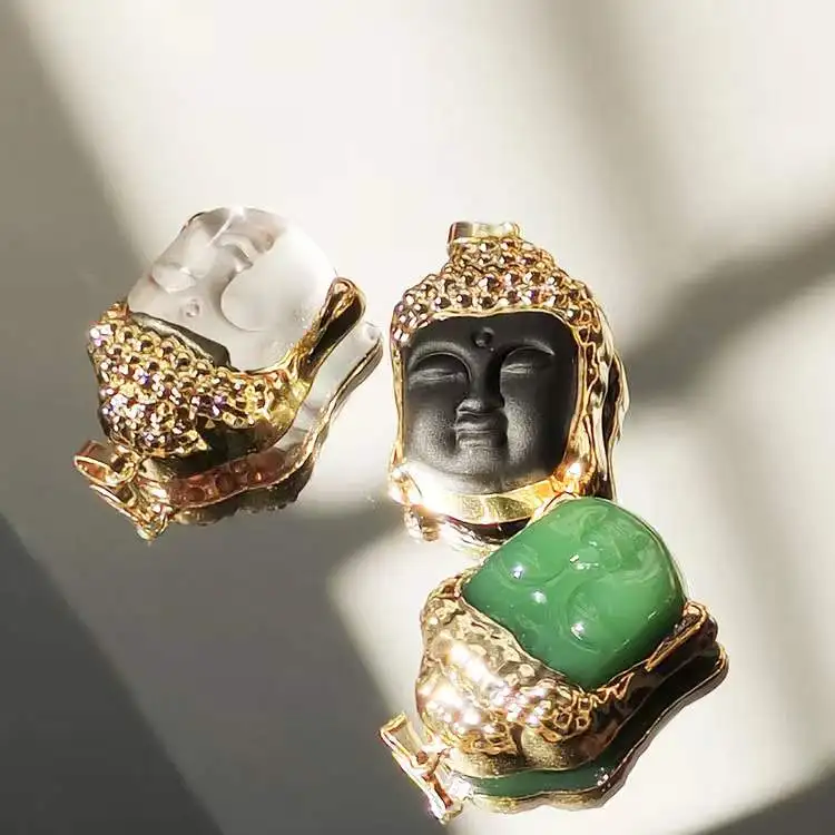 Collana Il Buddha Rieur, Ciondolo Buddha Verde Giada