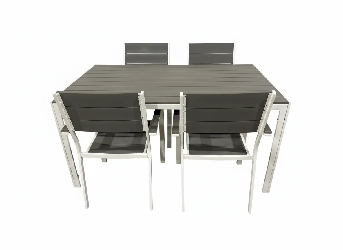 product aluminium square dining set weatherproof trestle top and armchair design perfect for the terrace garden and outdoor leisure-4