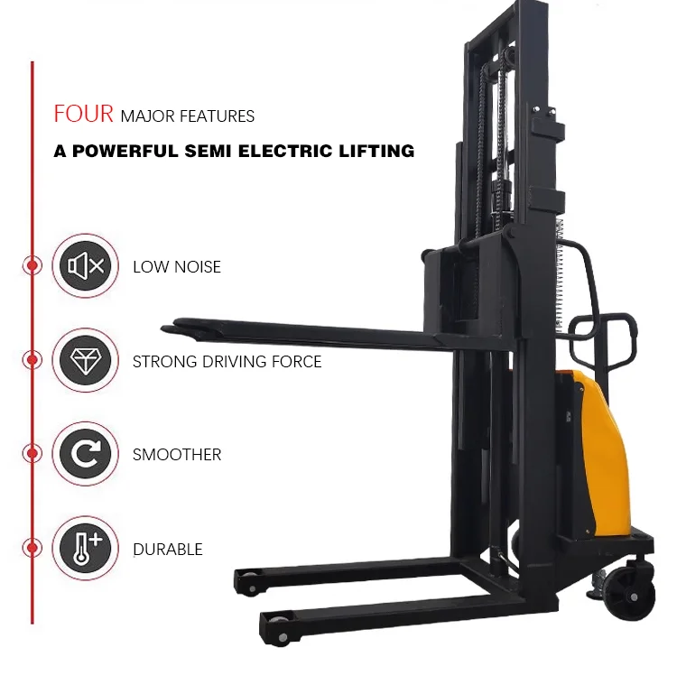 Lifting Semi Electric Stackers Pallet Stacker Walking Type Electric ...
