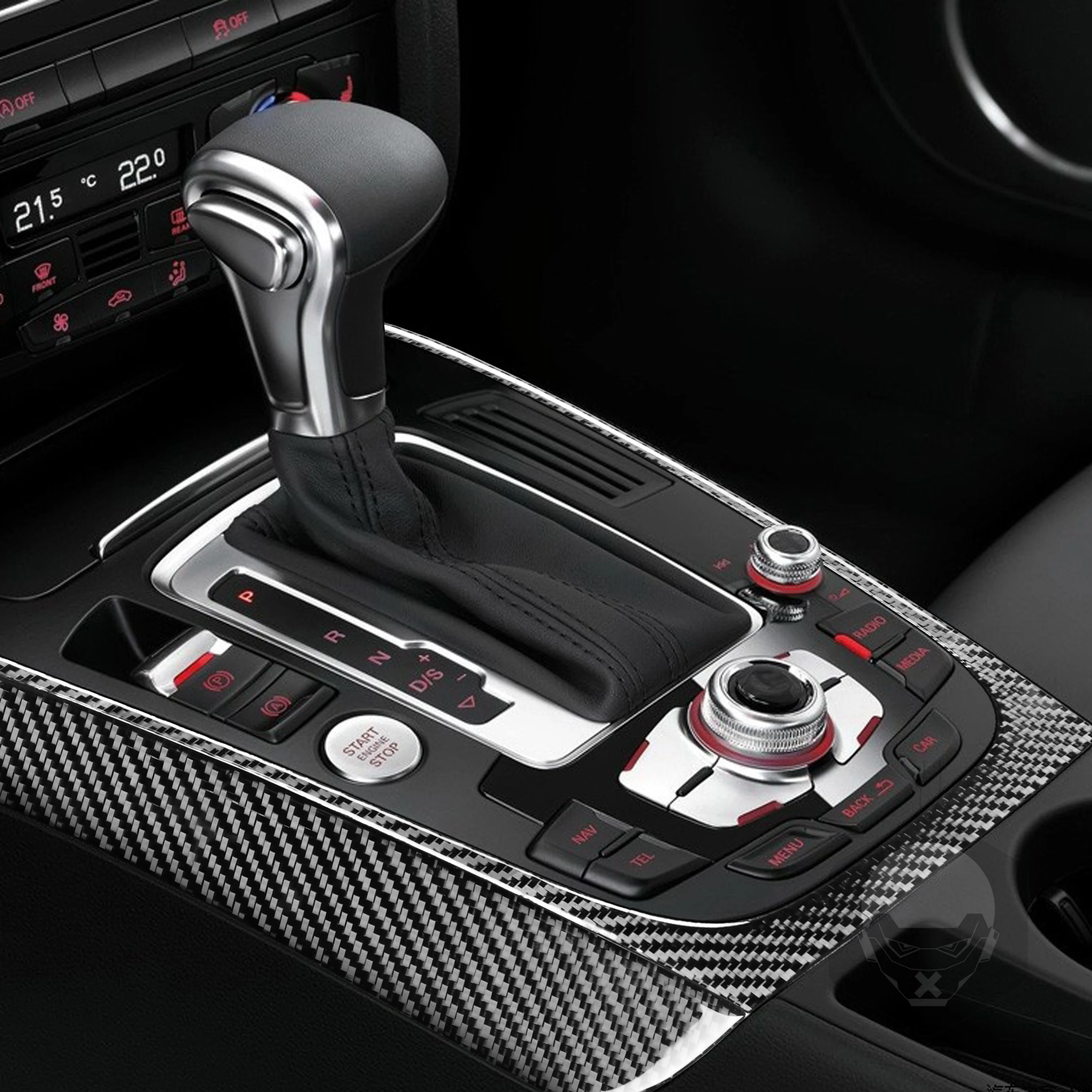 For Audi A4 S4 Carbon Fiber Console Gear Box Panel Cover Trim 2008-2015（6 Model） 