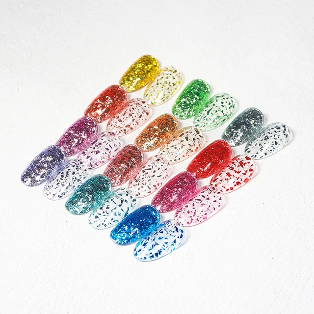 Wholesale popular 12 colors nail glitter Irregular powders sequin for nails hair salon