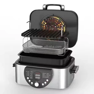 12 in 1 Smart XL Smokeless Grill Air Fryer Combo Digital Control Oil-Free up to 200C Easy Fry Steak Indoor