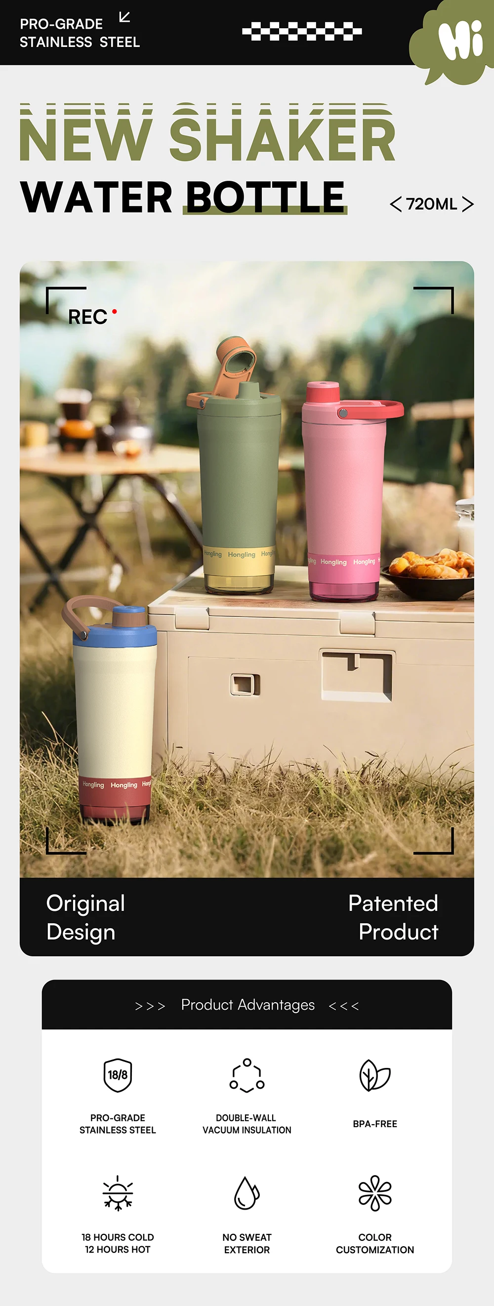 KOLINK Shaker Bottle Powder Coating Detail