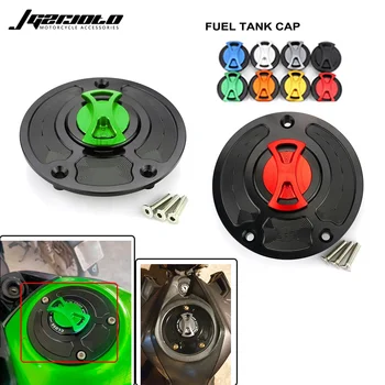 Worldmotop Aluminum Motorcycle Gas Cap / Brake Reservoir Cover - Universal Fit For Kawasaki Ninja 300 400 Z750 Z850 Z1000 (Green) - View #3