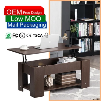 Modern light luxury home furniture multi function solid wood Adjustable lift coffee table