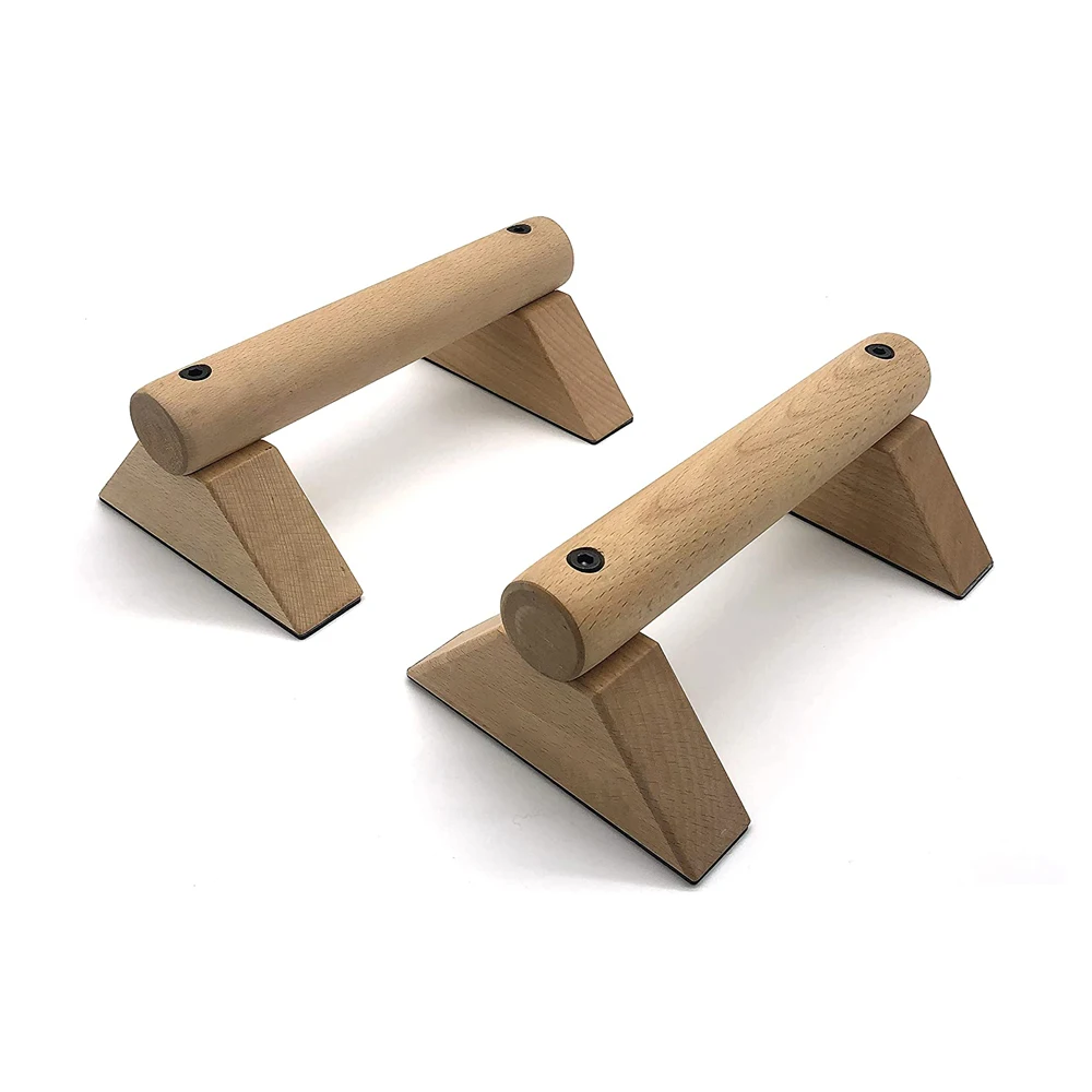 Soportes de madera para hacer ejercicio, barras de madera en forma