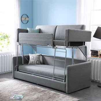 apartment save space multi-purpose furniture metal sofa bunk bed fabric folding sofa bed design sofabed foldable