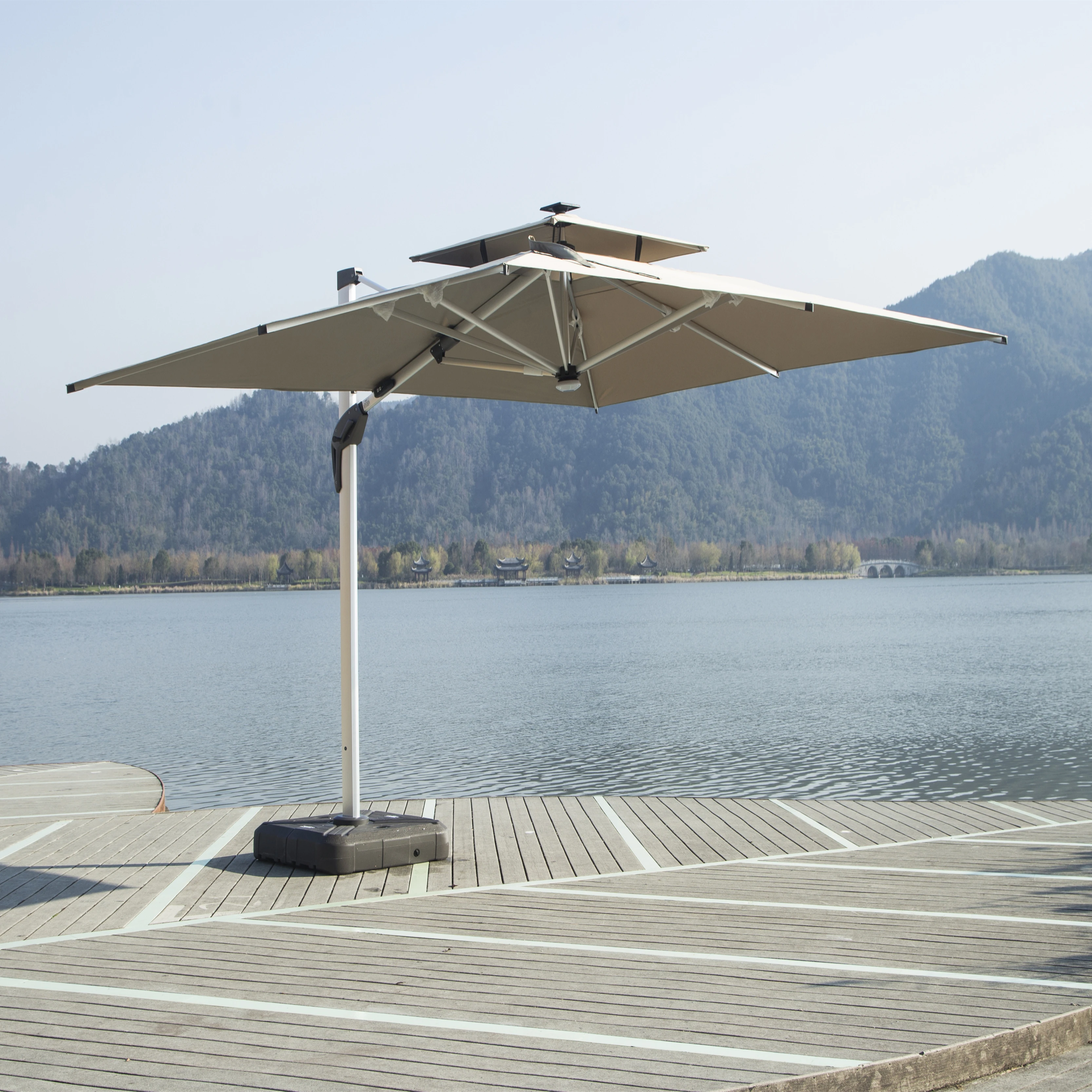 kiwi patio umbrella 8' x 10' RECTANGLE MARKET UMBRELLA, LS2 Assault / Rapid Upgrade your outdoor relaxation 07UMC001-8FT_DIYV Color:RST Silver