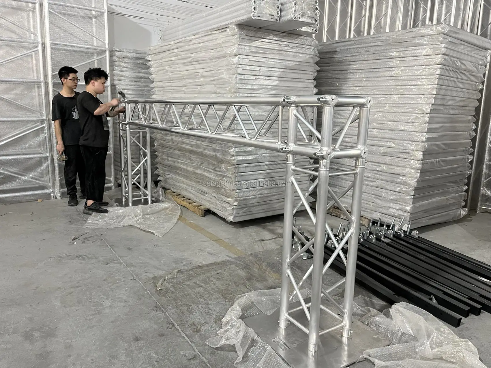 product f34 290mm spigot truss gantry aluminum alloy advertising stand goal gate wall led stage lighting truss display-9