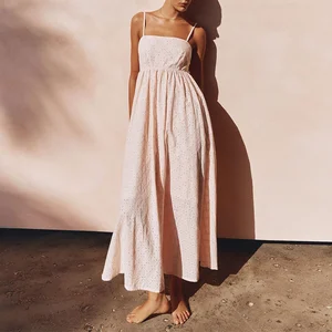 Wholesale New Arrival Ladies Summer Dress Elegant A-Line Spaghetti Strap XS-XL Sexy Club Casual for Party Women's Natural