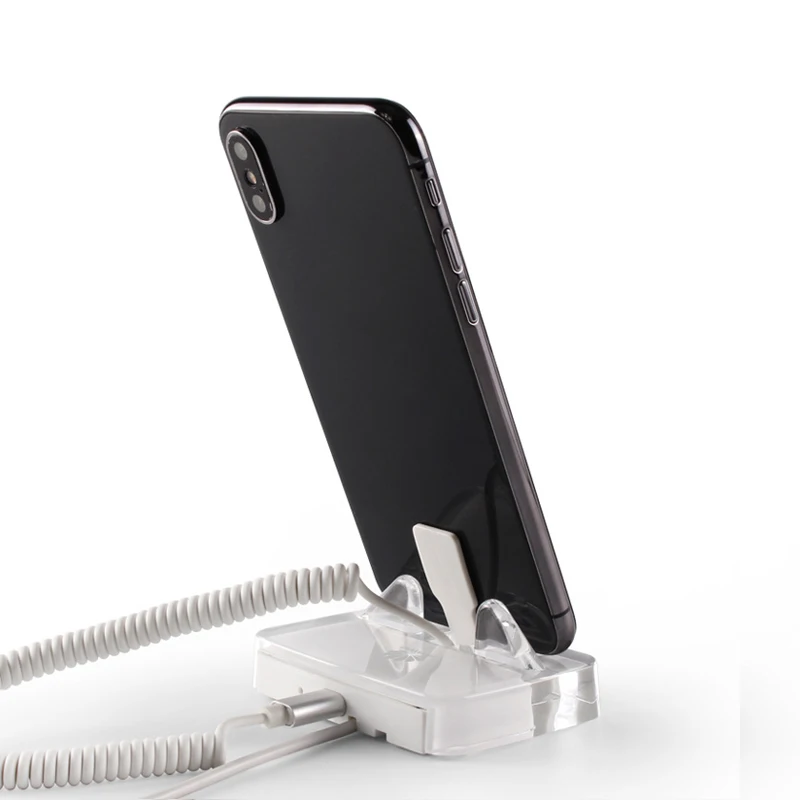 Smart Anti Theft Cell Phone Charging Brackets Exhibition Display Security Device with Alarm for Demo Phones