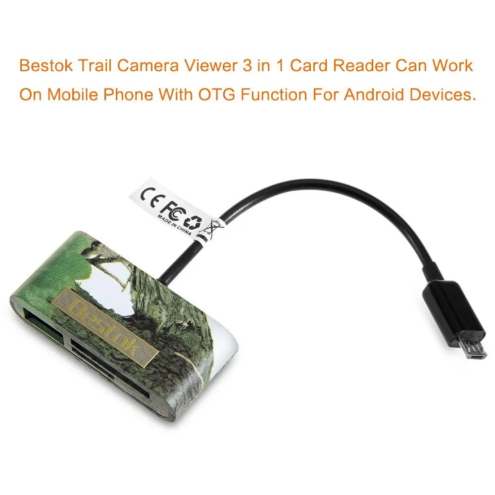 Bestok Trail Camera SD Card Reader для Android устройств с функцией OTG