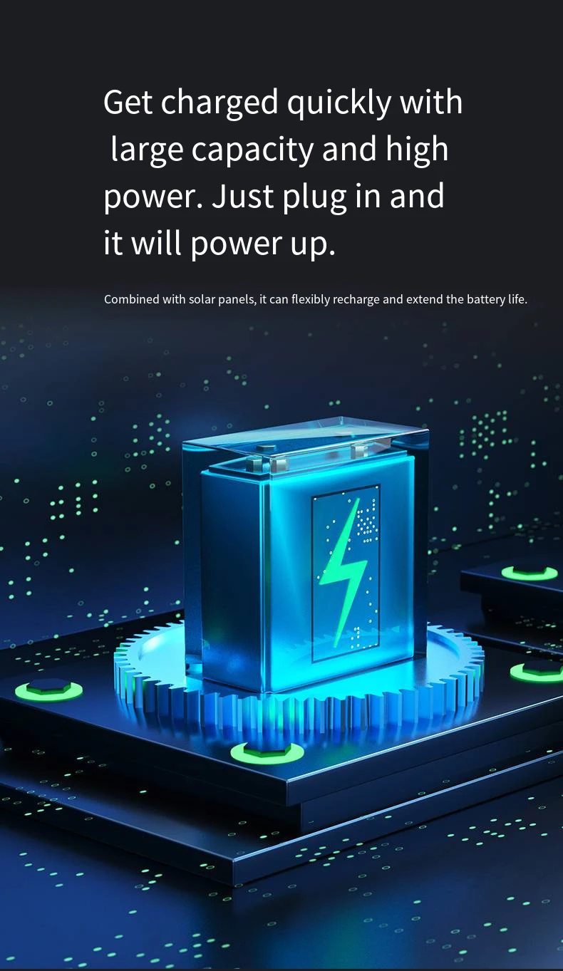 7800mAh Solar Portable Fan with Brushless Motor,USB-C Charging,4-Speed & LED Light/CE/FCC/ROHS Certified for Outdoor Camping