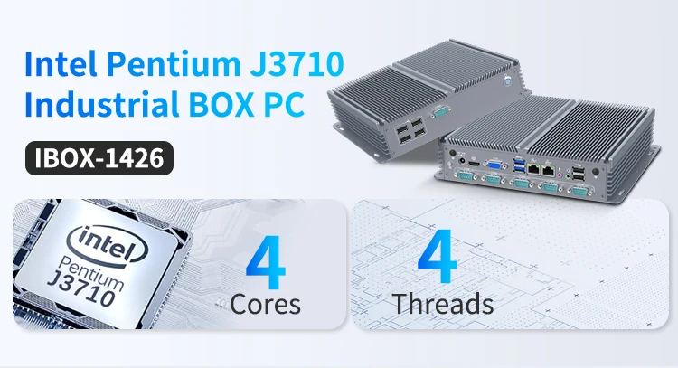 Intel Celeron 1037U Mini PC with Serial Parallel Port - Fanless