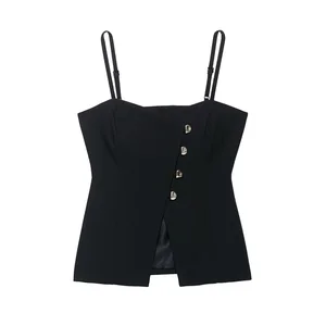 GX4696 Fashion 2026 Summer Women's Clothing Boutique Sleeveless Spaghetti Strap Tops Sexy Unique Women Blouse