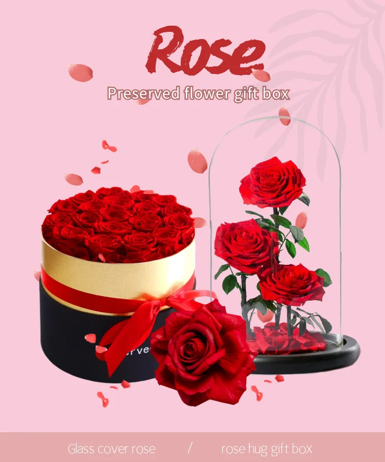 圣诞装饰用品装饰 鲜花eterna蔷薇保守玫瑰在玻璃中保存玫瑰 Buy 装饰 花朵 Eterna罗莎conservata 永恒保存插花product On Alibaba Com