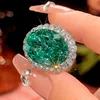 open size White Gold Parra green ring