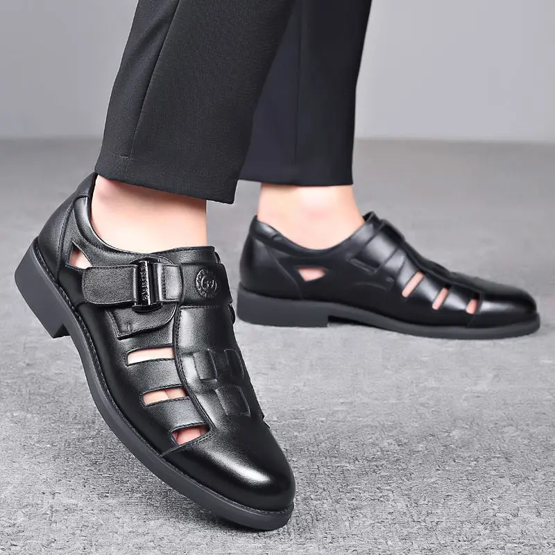 Mens Dress Shoes Fashion PU Leather Men Casual Shoes Flat Breathe Soft  Rubber Footwear
