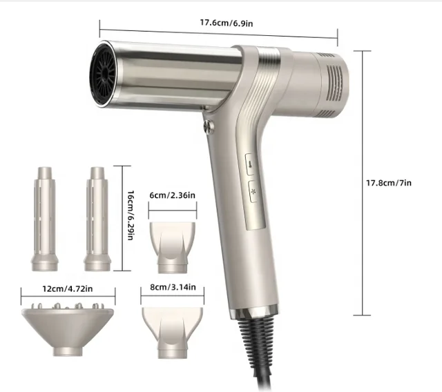 5 in 1 Multi-function High Speed Brushless Motor Hair Dryer with Hair Curlers BLDC Hair Dryer Set