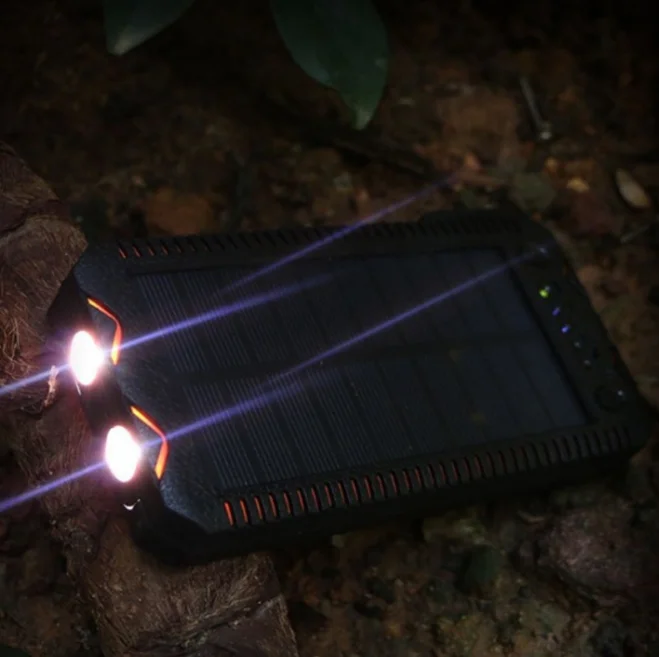 Новый курильщик Зажигалка power bank зарядное устройство мобильного зарядного устройства 20000 мА/ч, литий-ионный аккумулятор водонепроницаемое солнечное зарядное устройство Power Bank со светодиодным фонариком