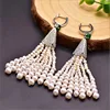 GE0485-5 Long Pearl Tassel Dangle Earrings for Women Style 6