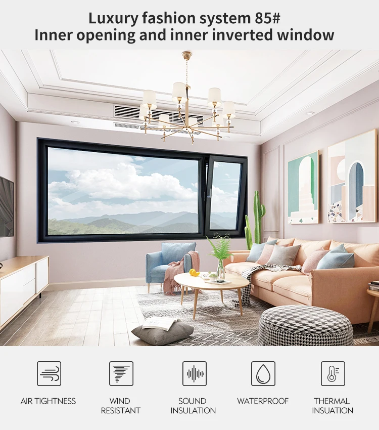 CE Certified Inward Tilt And Turn Aluminum Windows