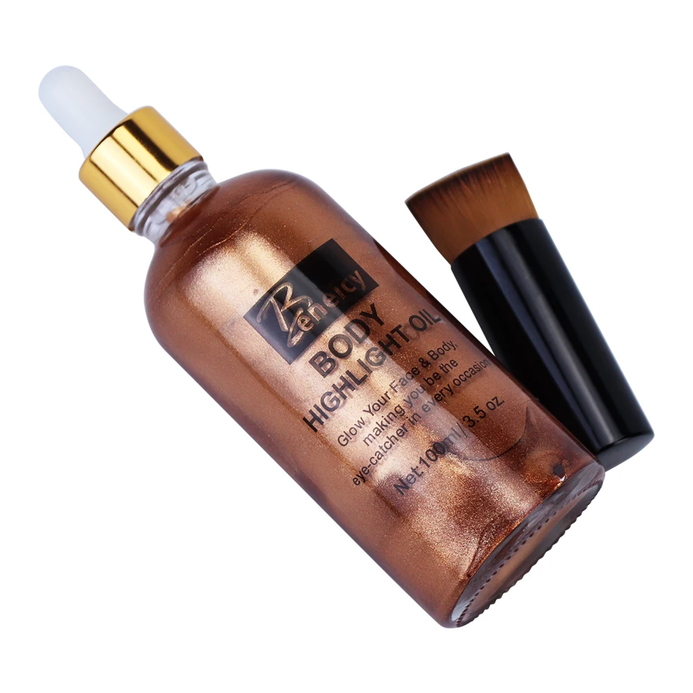 Макияж фирменный Логотип Пользовательский флакон лосьон распылитель блеск для тела мерцающее масло