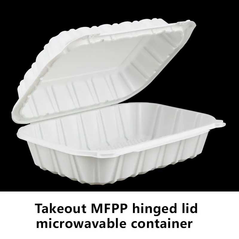 Factory Mfpp Reusable Microwave Safe Plastic Takeout Box Clamshell Design Disposable Lid Party Takeaway Food To-Go Containers