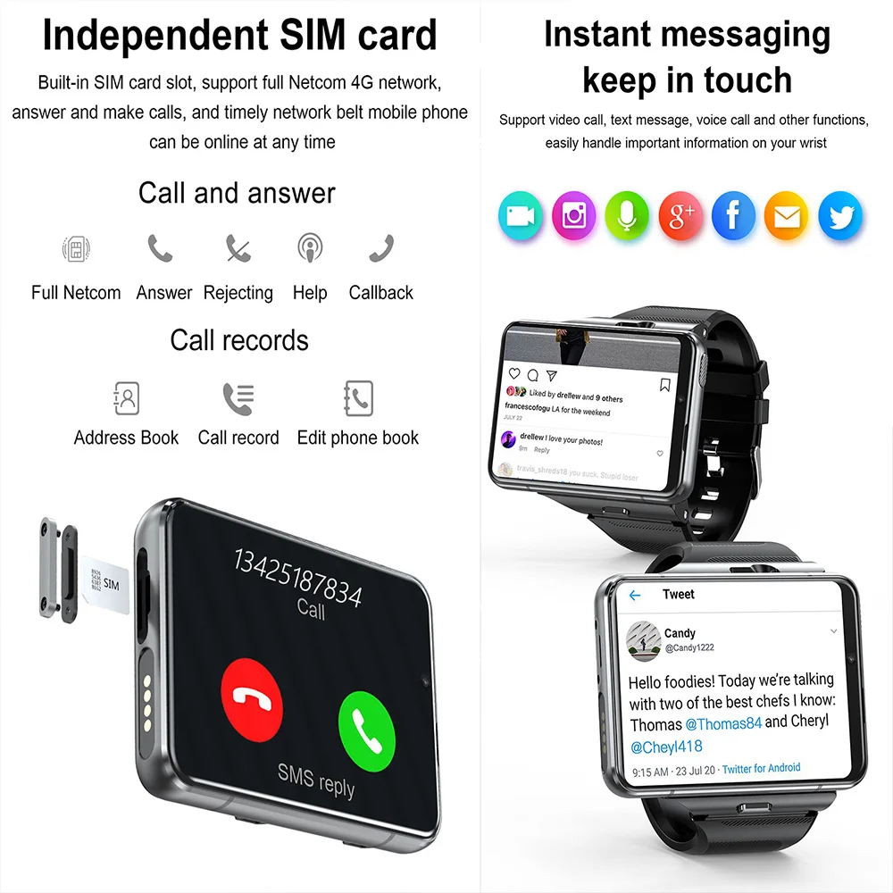 ALL call 時計型Android端末 4G Androidスマートウォッチフォン S999 4GB+64GB 2300mAh デュアル