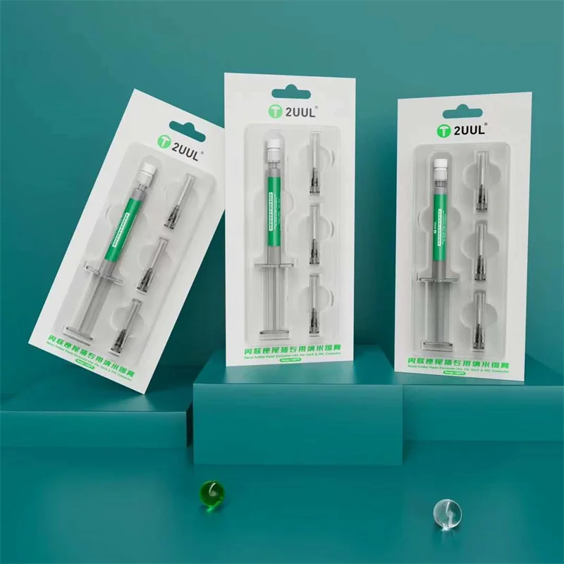 2UUL 183 Degree Nano Syringe Solder Paste Liquid Solder Tin Paste for Phone PCB SMD Repair Welding Flux Ock & FPC Connector