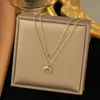 22ah379 crescent necklace gold