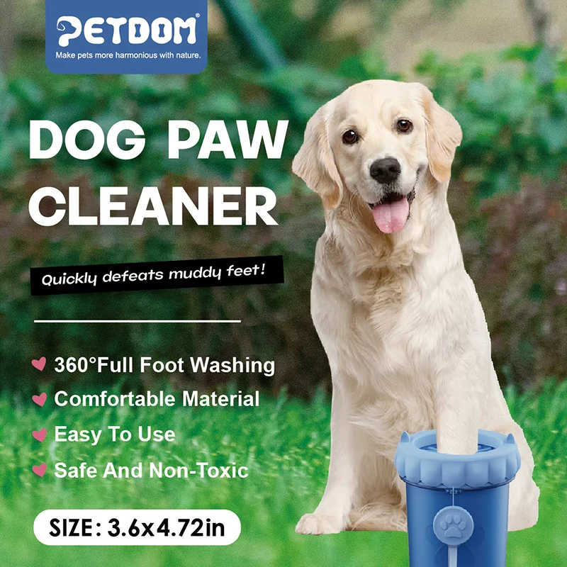 Taza limpiadora de patas de gel de sílice Petdom para mascotas