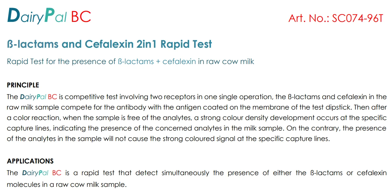 Sc074 Qoodquality Milk Antibiotics Test Betalactams And Cefalexin