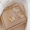 Zircon Butterfly Jewelry Set - Gold