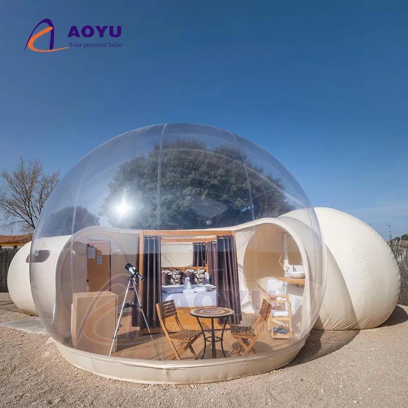 AOYU Advertising Transparent Pvc Camping Outdoor Glamping Resort Tents  Luxury Hotel Inflatable Bubble Star House