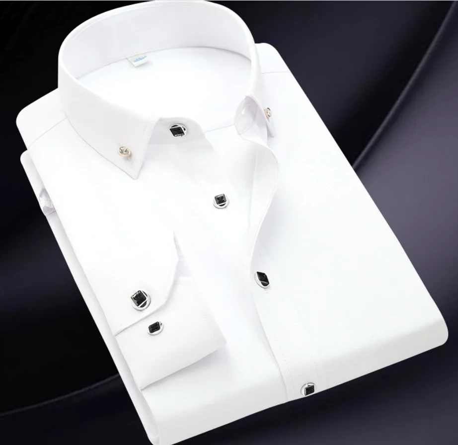 Produttore di camicie da uomo Camicie da lavoro all'ingrosso su misura per uomo Camicia elegante bianca personalizzata a maniche lunghe881_voghion.com