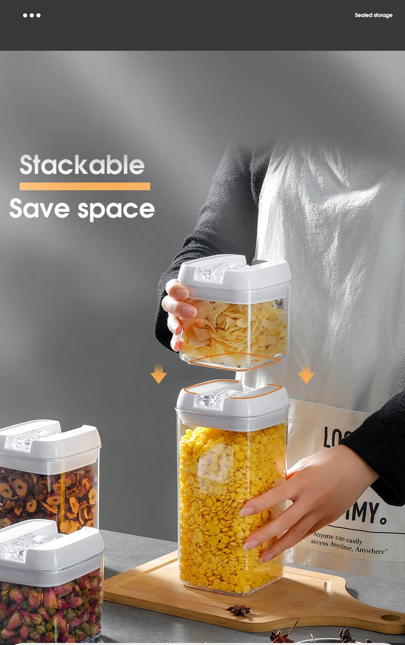 7 Piece Airtight Stackable Food Containers Fridge Plastic Organizer
