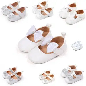 2026 Spring Autumn Summer White Princess Baby Infant Toddler Newborn Girl Shoes Party Evening Girl Pu Leather Shoes